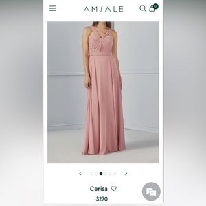 Amsale Size 8 blush floor length bridesmaid dress